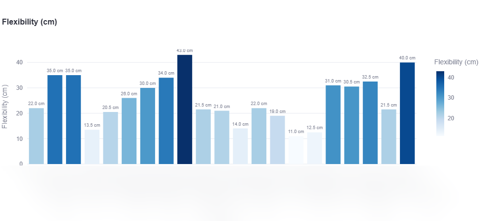 Flexibility chart generated by the Movement Lab reporting system